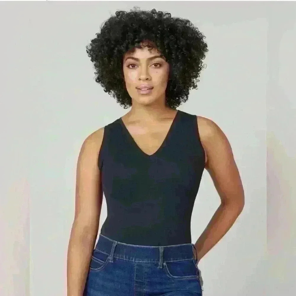 Spanx Suit Yourself V-Neck Tank Bodysuit, Size XL